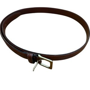 Coach Brown Leather Belt with Silver Buckle